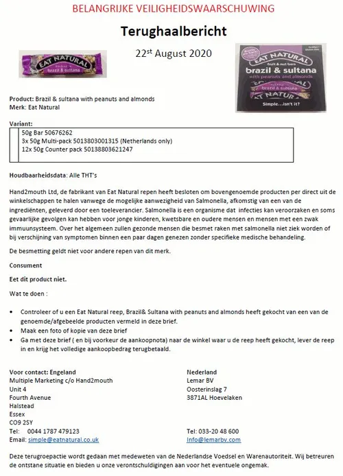 recall eat natural brazil sultana reep2