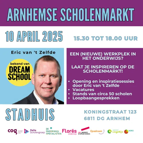 flyer scholenmarkt bij persbericht