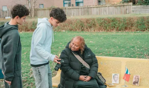 'Wij zijn de stad'.Rozet