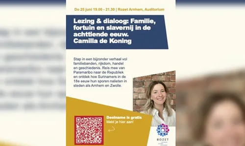 Keti Koti - Lezing_dialoog Camilla de Koning over familie fortuin en slavernij in de achttiende eeuw - Rozet