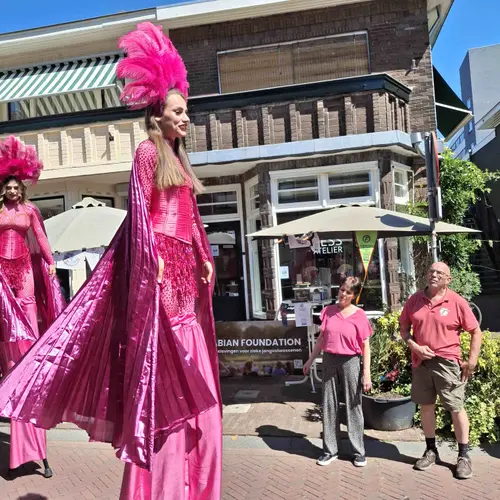 Roze steltlopers bij Fabian Foundation