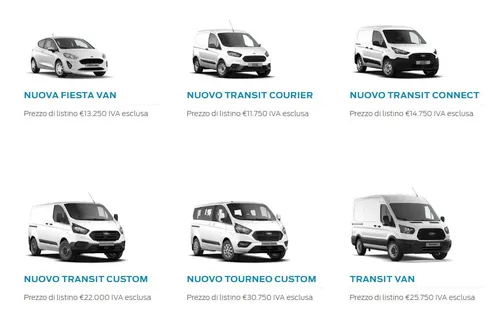 Ford Veicoli Commerciali- listino