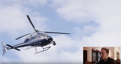 L'elicottero utilizzato per le riprese dall'alto