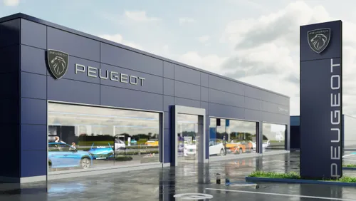 nuovo logo peugeot showroom