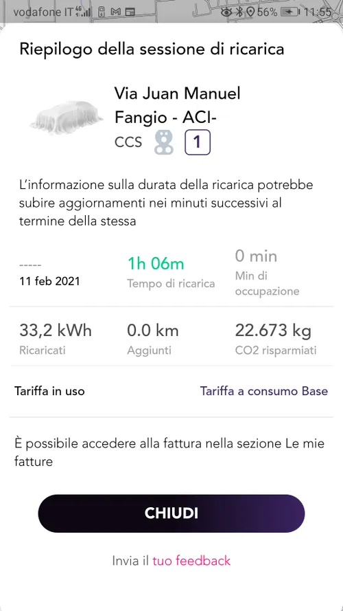 ricarica enel x fast charge