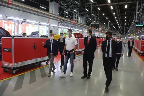 Cristiano Ronaldo in visita a Maranello
