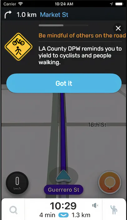 Waze safety message