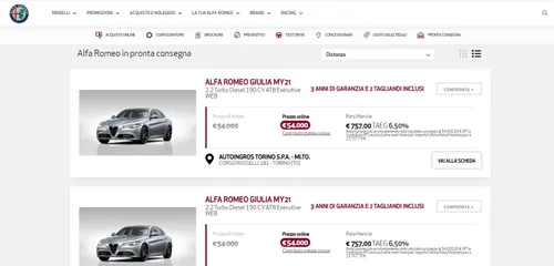 e-commerce alfa romeo
