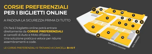Corsie preferenziali Salone Auto e Moto d'Epoca 2021