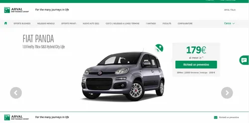 noleggio fiat panda arval