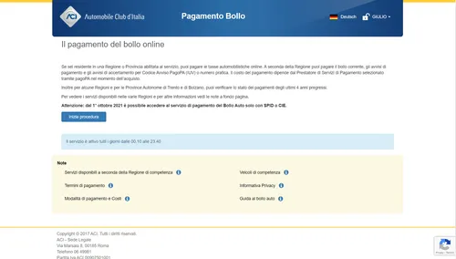 pagamento bollo aci