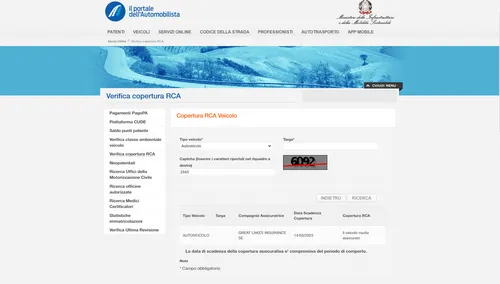 verifica assicurazione auto portale dellautomobilista