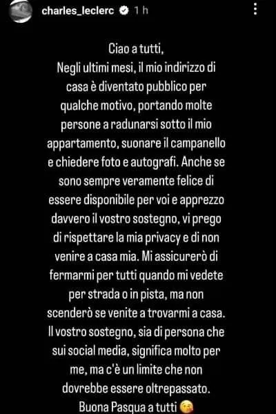 messaggio leclerc ig