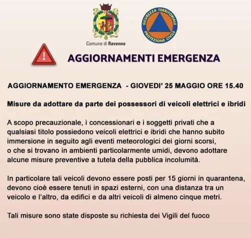 ravenna auto elettriche quarantena