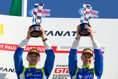 22725 maseratigt2debuttainpistaalpaulricardeconquistasubitoilpodioconlpracingnellultimoattodelfanatecgt2europeanseries2023