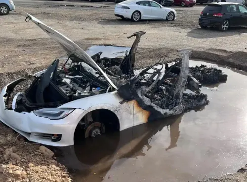 tesla a fuoco dopo giorni copia