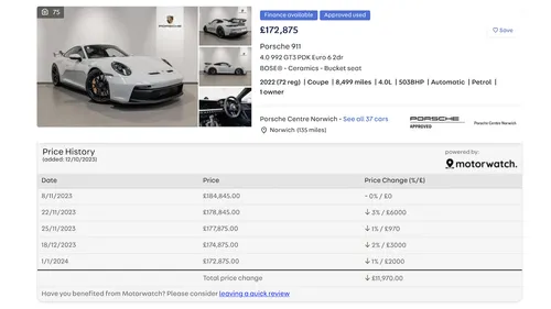 Porsche 911 GT3 inglese prezzo