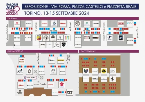 mappa salone auto torino 2024 via roma