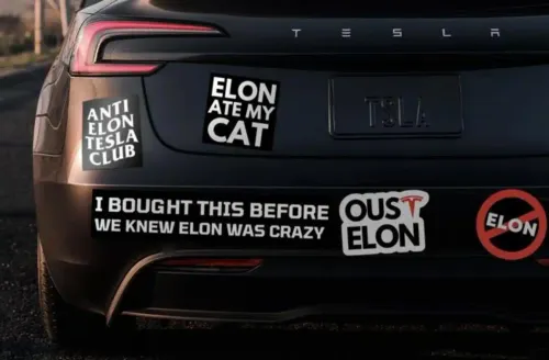 sticker elon musk tesla
