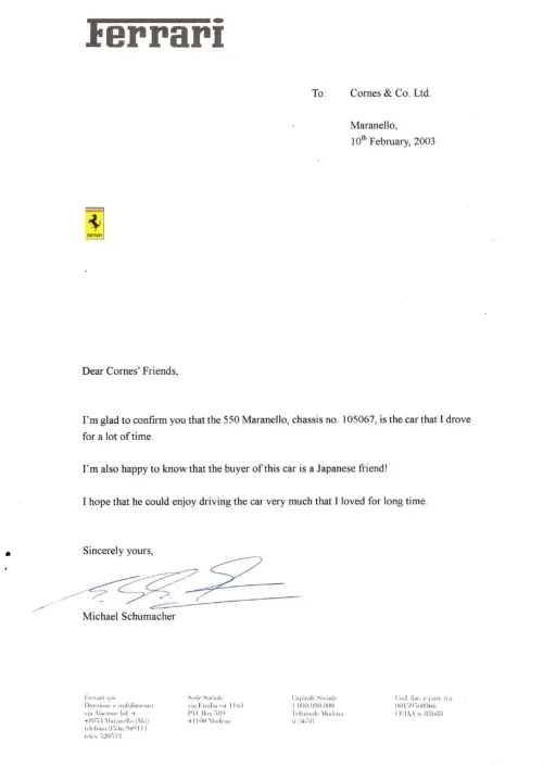 Ferrari 550 Maranello Schumacher