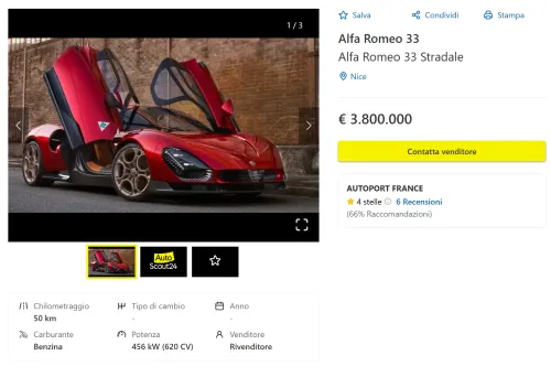 alfa romeo 33 stradale annuncio autoscout24