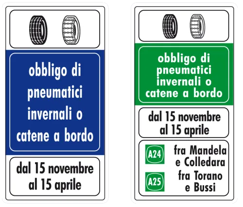 pneumatici invernali cartelli