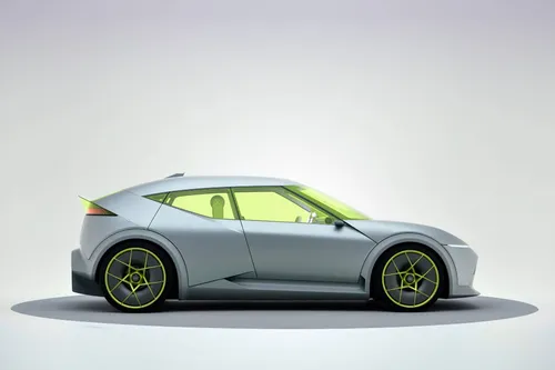 La Hyundai  Concept Three nella vista laterale di colore grigio