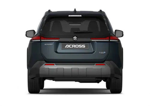 Nuova Suzuki Across plug-in hybrid di colore blu scuro ripresa dal posteriore