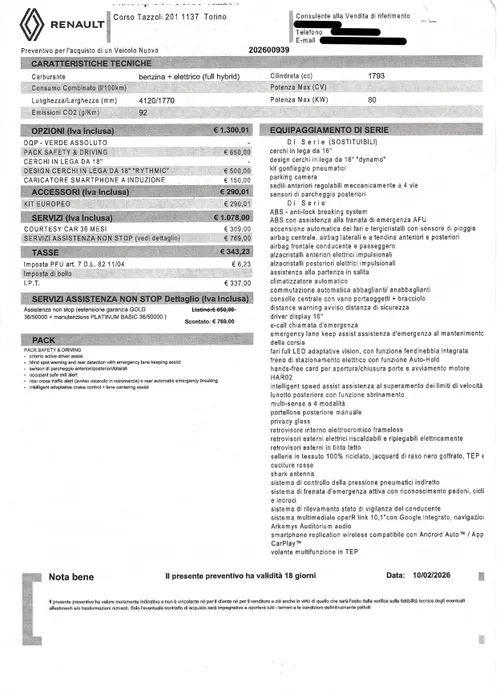 Preventivo Renault Clio Autovip