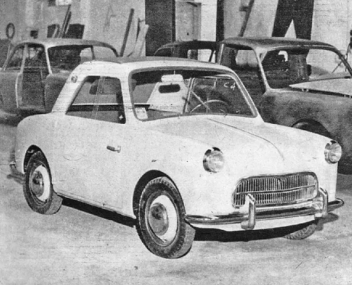 Una foto in bianco nero della SIATA Mitzi