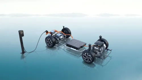 un disegno tecnico per spiegare la tecnologia ibrida di GWM