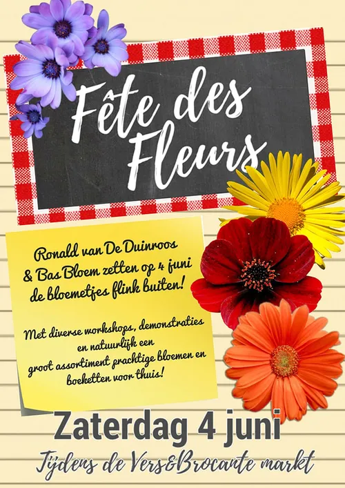 4 juni bloemen affiche