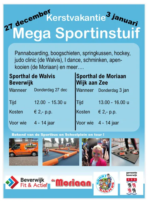 flyer mega sportinstuif vakantie activiteit