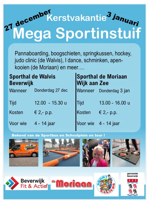 flyer mega sportinstuif vakantie activiteit