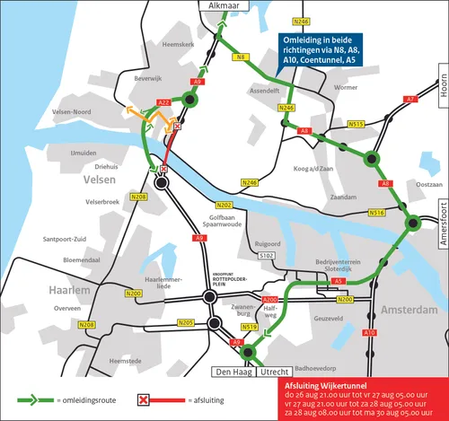 rws kaart werkzaamheden wijkertunnel aug groot