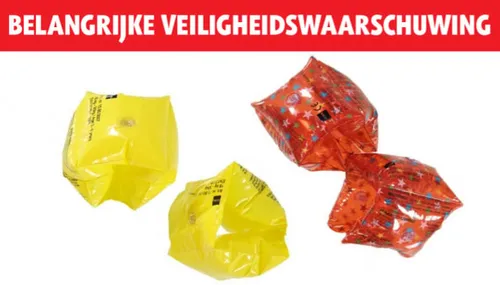 veiligheidswaarschuwing zwembandjes hema