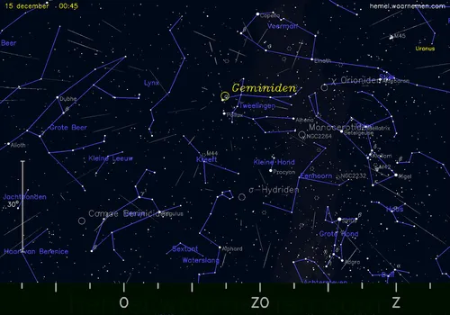 geminiden 2023 hemelkaart