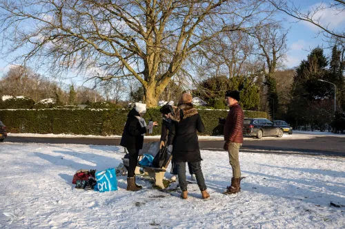 halve maan aan de koffie