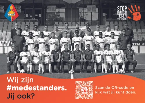 persbeeld orange the world poster medestander telstar 2