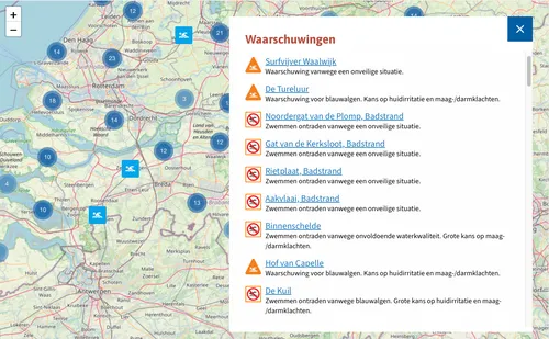 Schermafbeelding van zwemwater.nl op 12 juni 2025