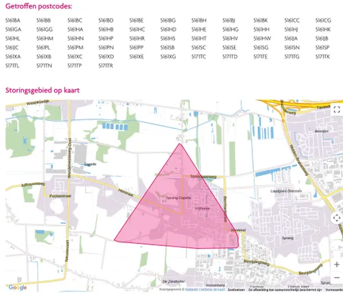 stroomstoring sprang capelle