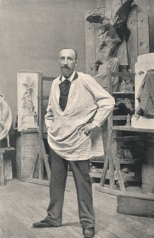jules dalou dans son atelier