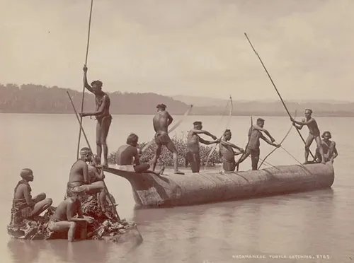 Groep bewoners van de Andaman-eilanden - foto: Wikipedia&nbsp;&nbsp;