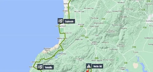 Mapa de la 2ª etapa del Tour Down Under