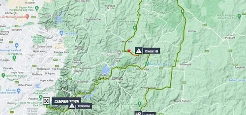 Mapa de la 3ª etapa del Tour Down Under 2023