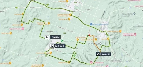 Mapa de la 1ª etapa del Tour Down Under