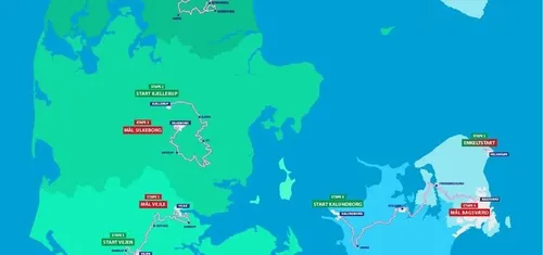 Mapa de la Vuelta a Dinamarca 2023