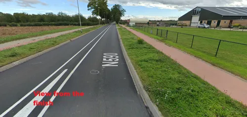 Linea de meta de la Amstel Gold Race.