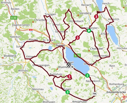 Mapa de la etapa 2 de la Vuelta a Suiza 2023