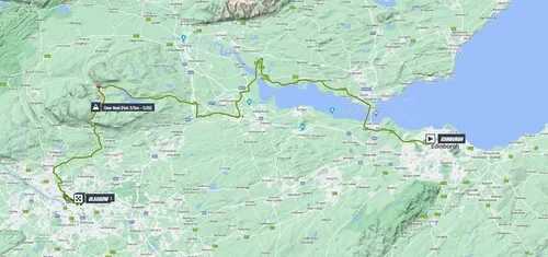 Mapa Mundial Glasgow 2023 Carrera en Ruta Élite Masculina